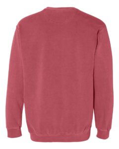 Custom crewneck sweatshirts, Comfort Colors garment-dyed crewneck in Crimson, back view