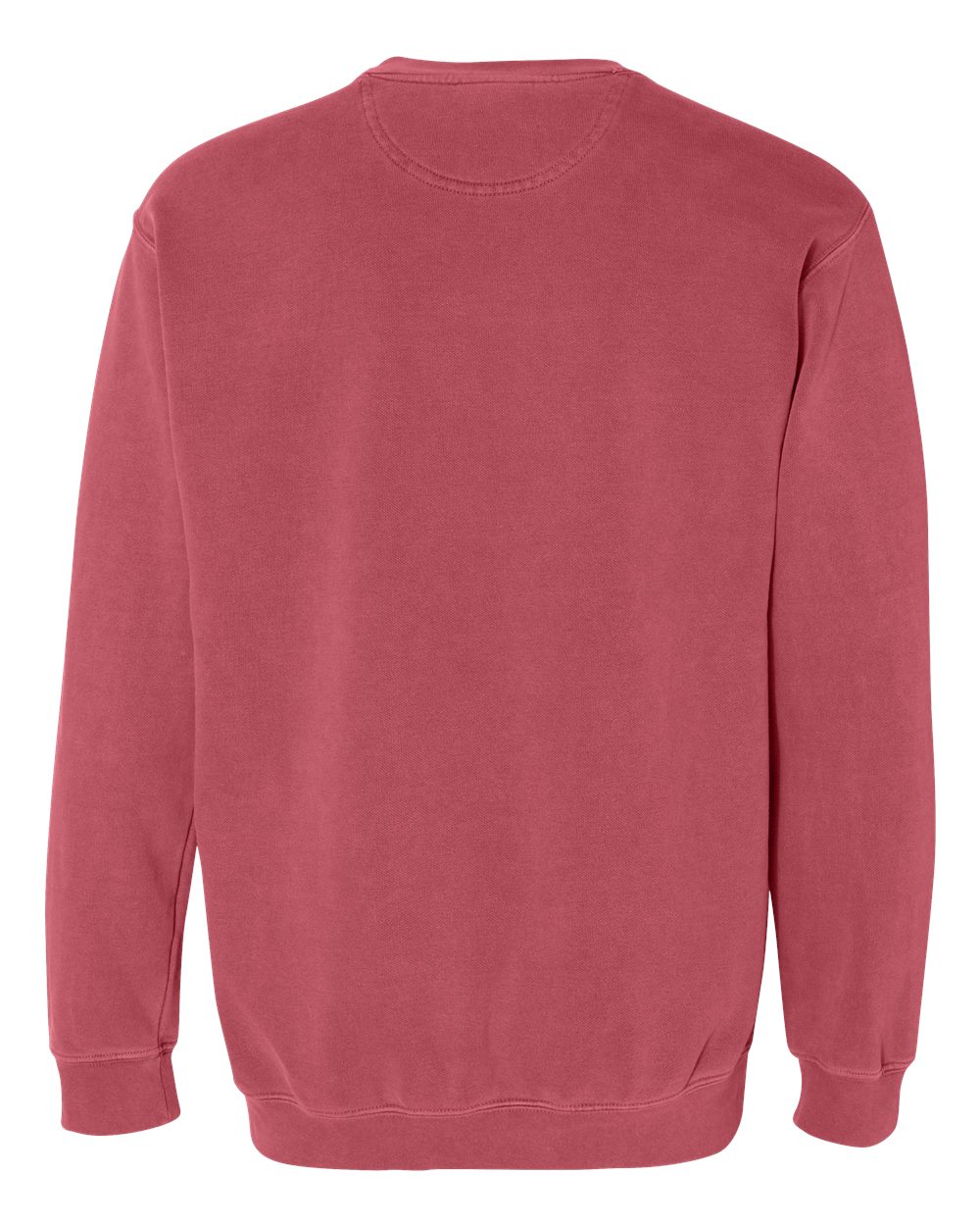 Custom crewneck sweatshirts, Comfort Colors garment-dyed crewneck in Crimson, back view
