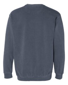 Custom crewneck sweatshirts, Comfort Colors garment-dyed crewneck in Denim, back view