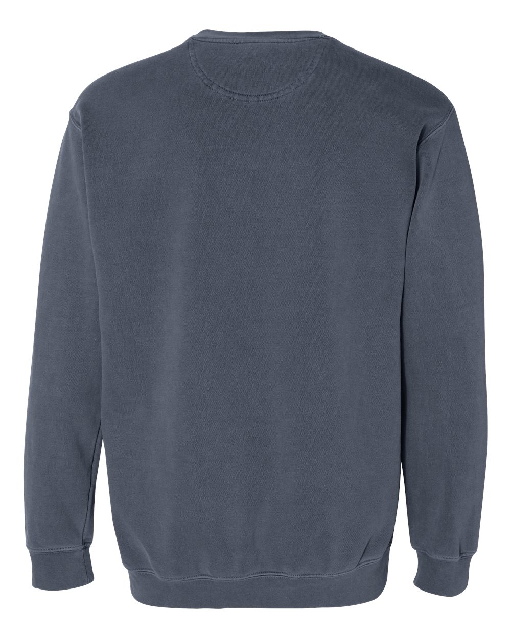 Custom crewneck sweatshirts, Comfort Colors garment-dyed crewneck in Denim, back view