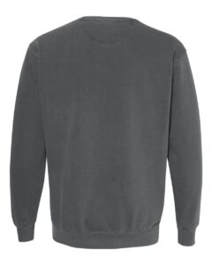 Custom crewneck sweatshirts, Comfort Colors garment-dyed crewneck in Pepper, back view