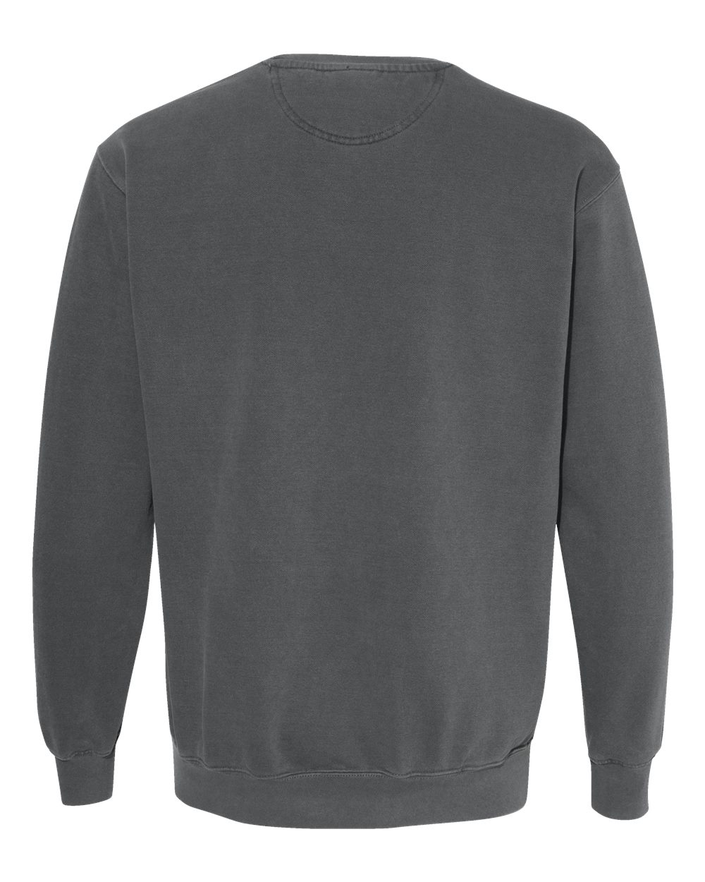 Custom crewneck sweatshirts, Comfort Colors garment-dyed crewneck in Pepper, back view