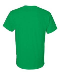 Bulk custom t-shirts in Irish Green, Gildan DryBlend 50/50 tee, flat back