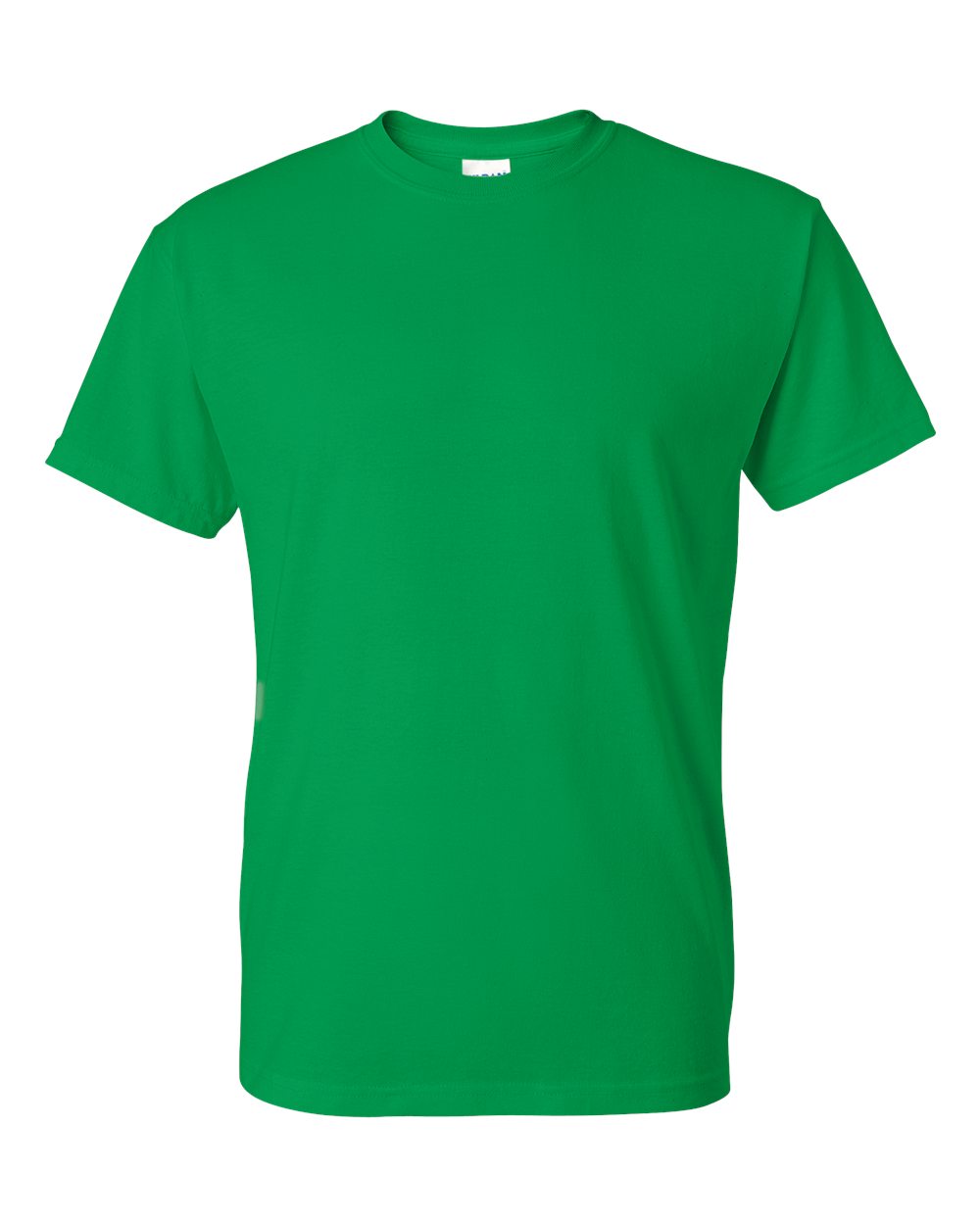 Bulk custom t-shirts in Irish Green, Gildan DryBlend 50/50 tee, flat front