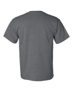 Bulk custom t-shirts in Dark Heather, Gildan DryBlend 50/50 tee, flat back