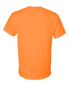 Bulk custom t-shirts in Tennessee Orange, Gildan DryBlend 50/50 tee, flat back