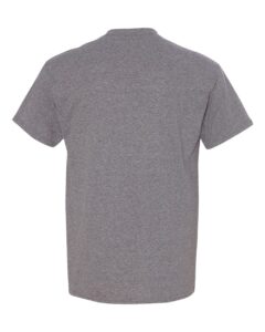 Bulk custom t-shirts in Graphite Heather, Gildan DryBlend 50/50 tee, flat back