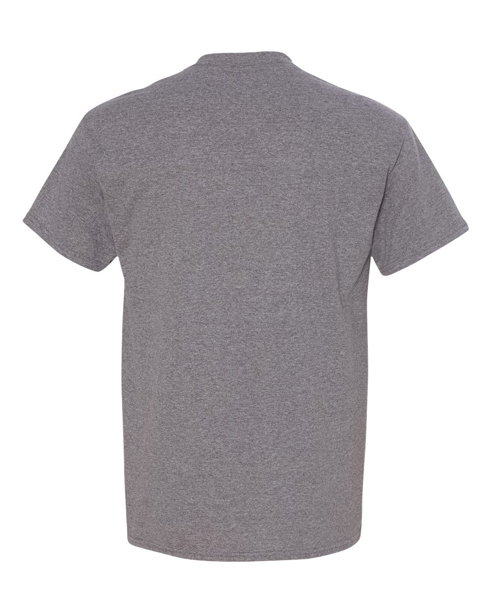 Bulk custom t-shirts in Graphite Heather, Gildan DryBlend 50/50 tee, flat back