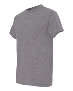 Bulk custom t-shirts in Graphite Heather, Gildan DryBlend 50/50 tee, side