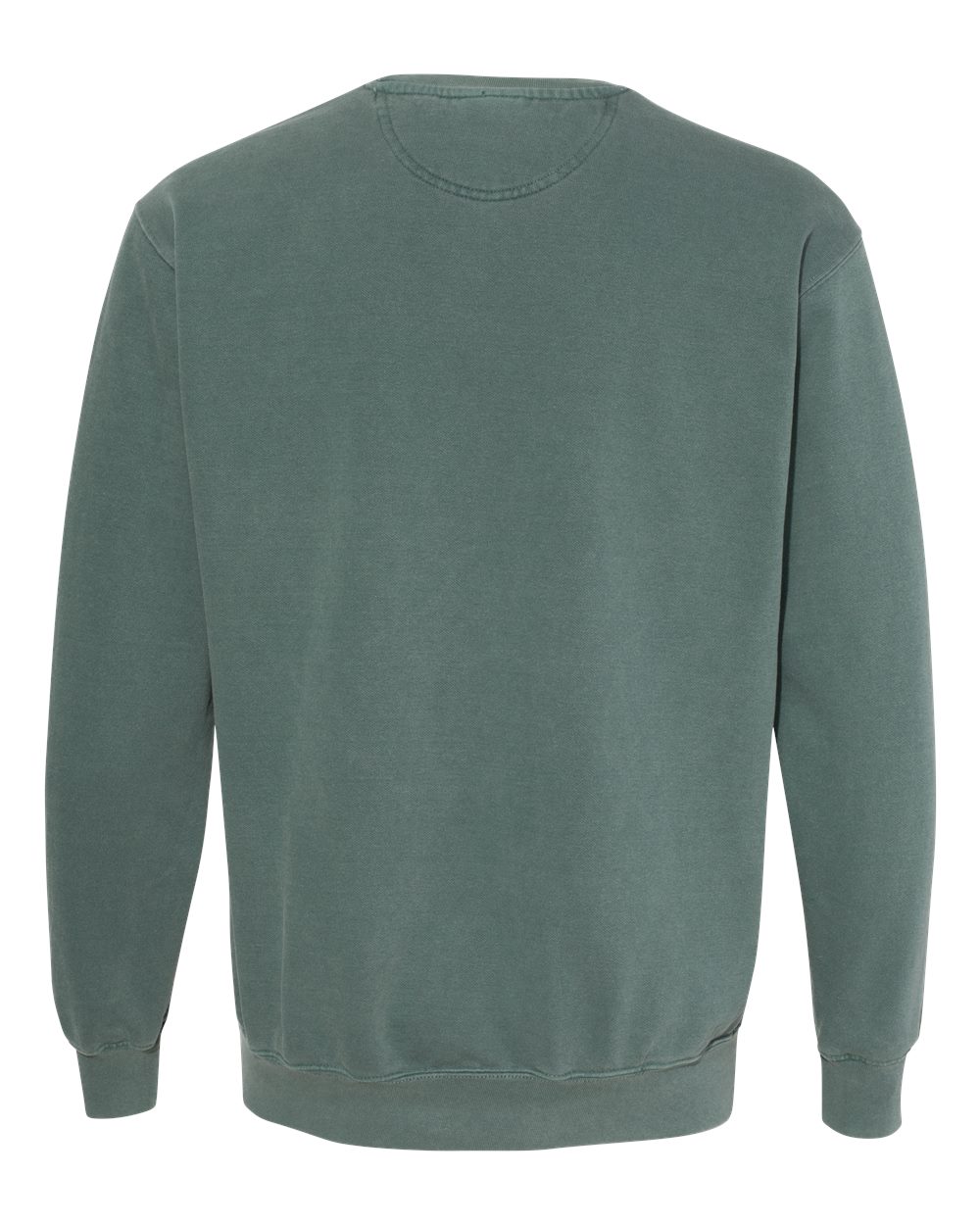 Custom crewneck sweatshirts, Comfort Colors garment-dyed crewneck in Blue Spruce, back view