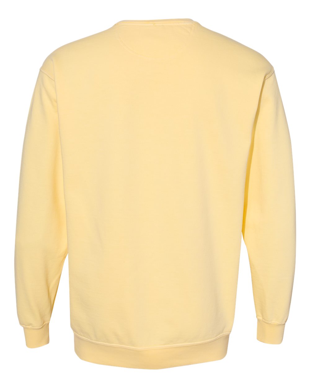 Custom crewneck sweatshirts, Comfort Colors garment-dyed crewneck in Butter, back view