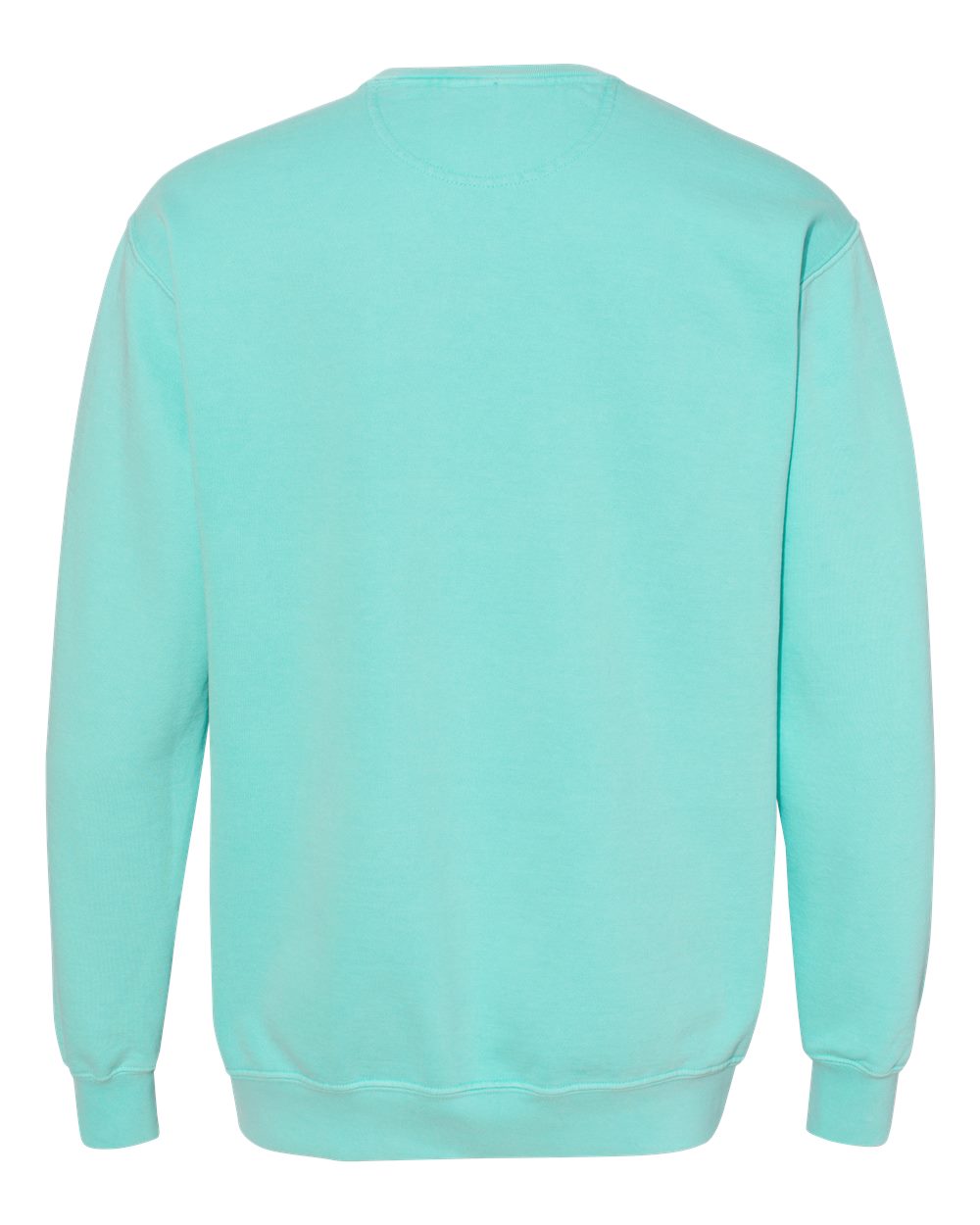 Custom crewneck sweatshirts, Comfort Colors garment-dyed crewneck in Chalky Mint, back view
