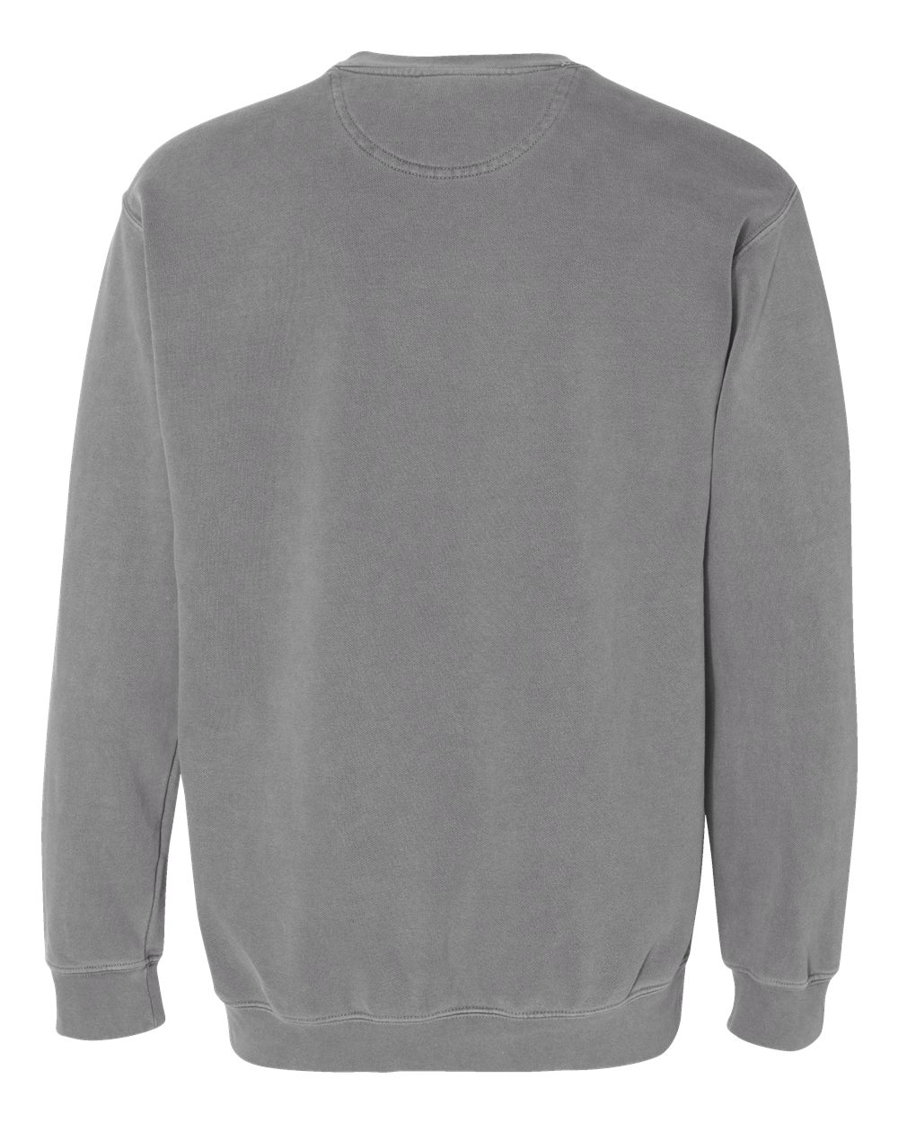 Custom crewneck sweatshirts, Comfort Colors garment-dyed crewneck in Grey, back view