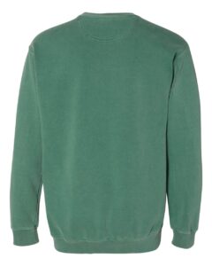 Custom crewneck sweatshirts, Comfort Colors garment-dyed crewneck in Light Green, back view