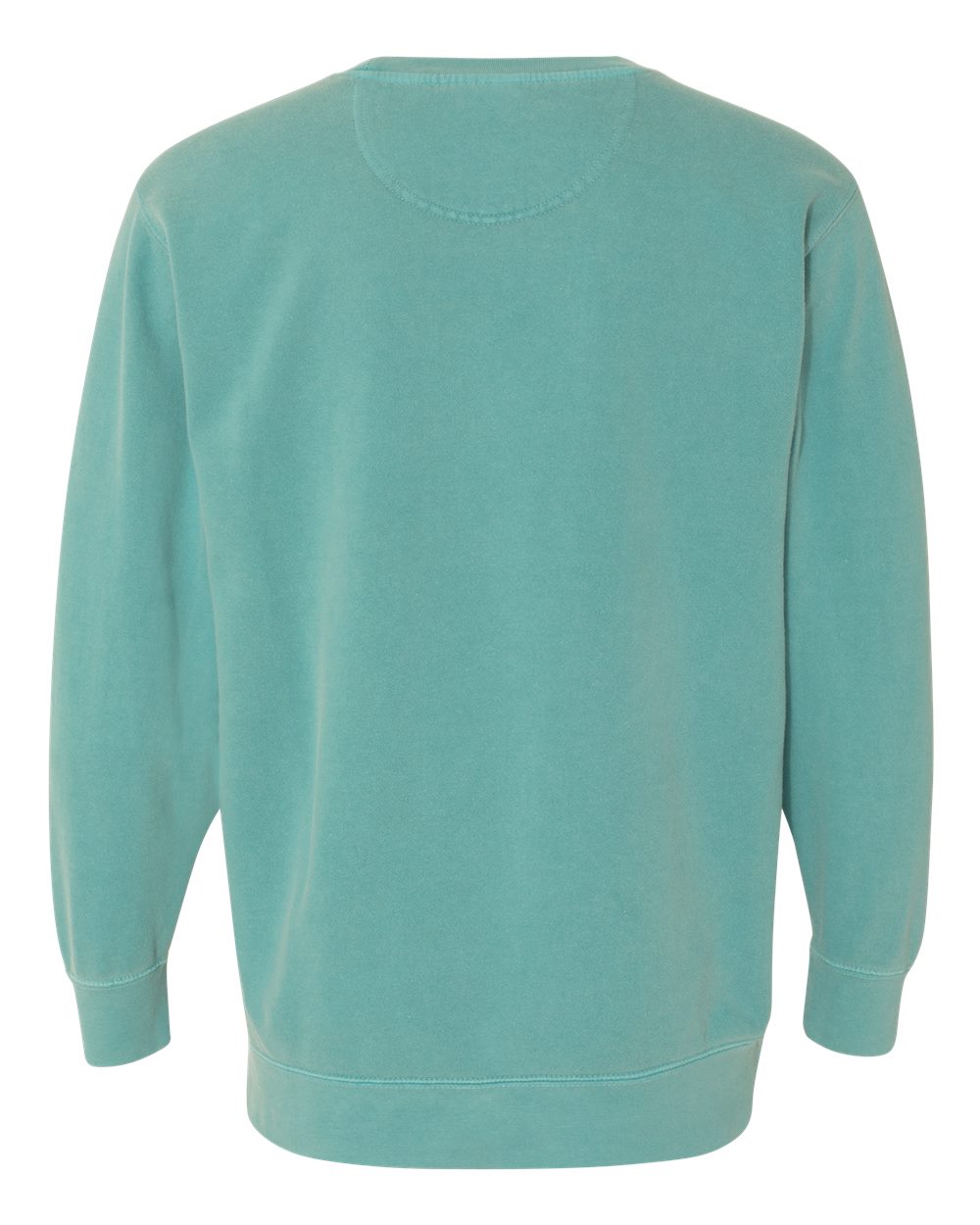 Custom crewneck sweatshirts, Comfort Colors garment-dyed crewneck in Seafoam, back view