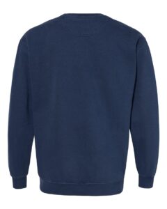 Custom crewneck sweatshirts, Comfort Colors garment-dyed crewneck in True Navy, back view