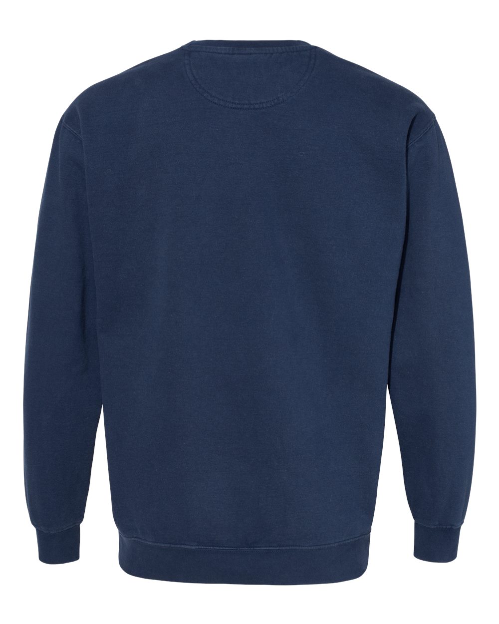 Custom crewneck sweatshirts, Comfort Colors garment-dyed crewneck in True Navy, back view