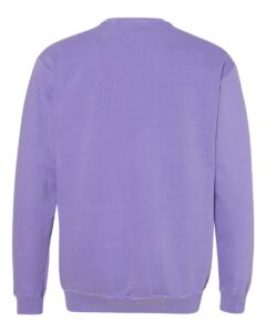 Custom crewneck sweatshirts, Comfort Colors garment-dyed crewneck in Violet, back view