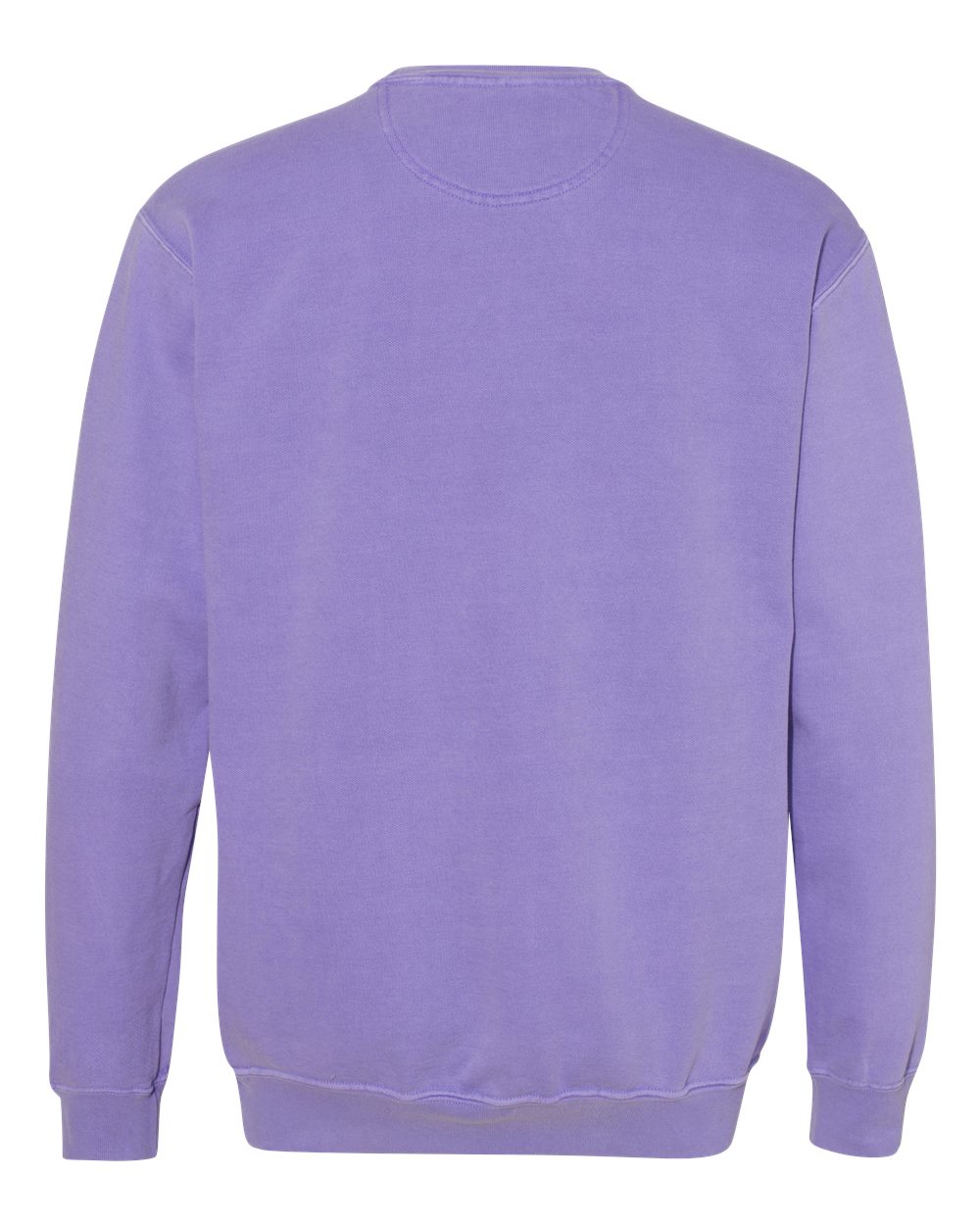 Custom crewneck sweatshirts, Comfort Colors garment-dyed crewneck in Violet, back view