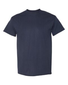 Bulk custom t-shirts in Dark Navy, Gildan DryBlend 50/50 tee, flat front
