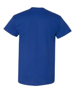 Bulk custom t-shirts in Deep Royal, Gildan DryBlend 50/50 tee, flat back