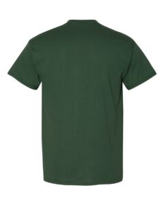 Bulk custom t-shirts in Dark Green, Gildan DryBlend 50/50 tee, flat back