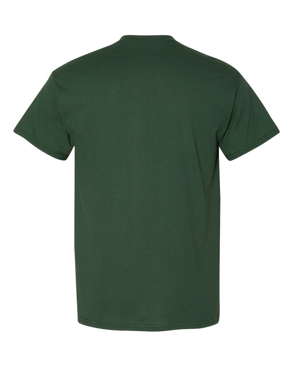 Bulk custom t-shirts in Dark Green, Gildan DryBlend 50/50 tee, flat back