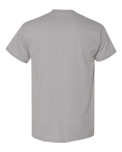 Bulk custom t-shirts in Gravel, Gildan DryBlend 50/50 tee, flat back