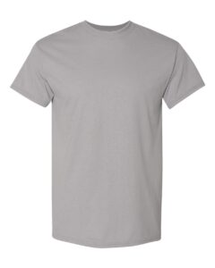 Bulk custom t-shirts in Gravel, Gildan DryBlend 50/50 tee, flat front