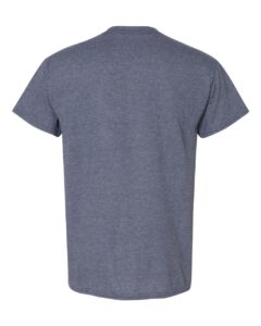 Bulk custom t-shirts in Heather Dark Navy, Gildan DryBlend 50/50 tee, flat back