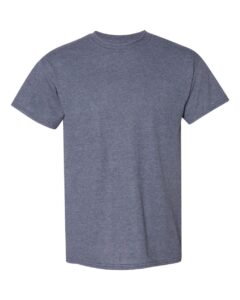 Bulk custom t-shirts in Heather Dark Navy, Gildan DryBlend 50/50 tee, flat front