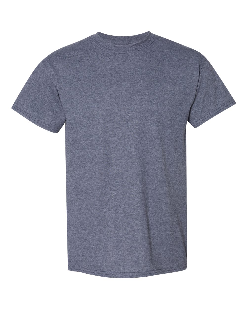 Bulk custom t-shirts in Heather Dark Navy, Gildan DryBlend 50/50 tee, flat front