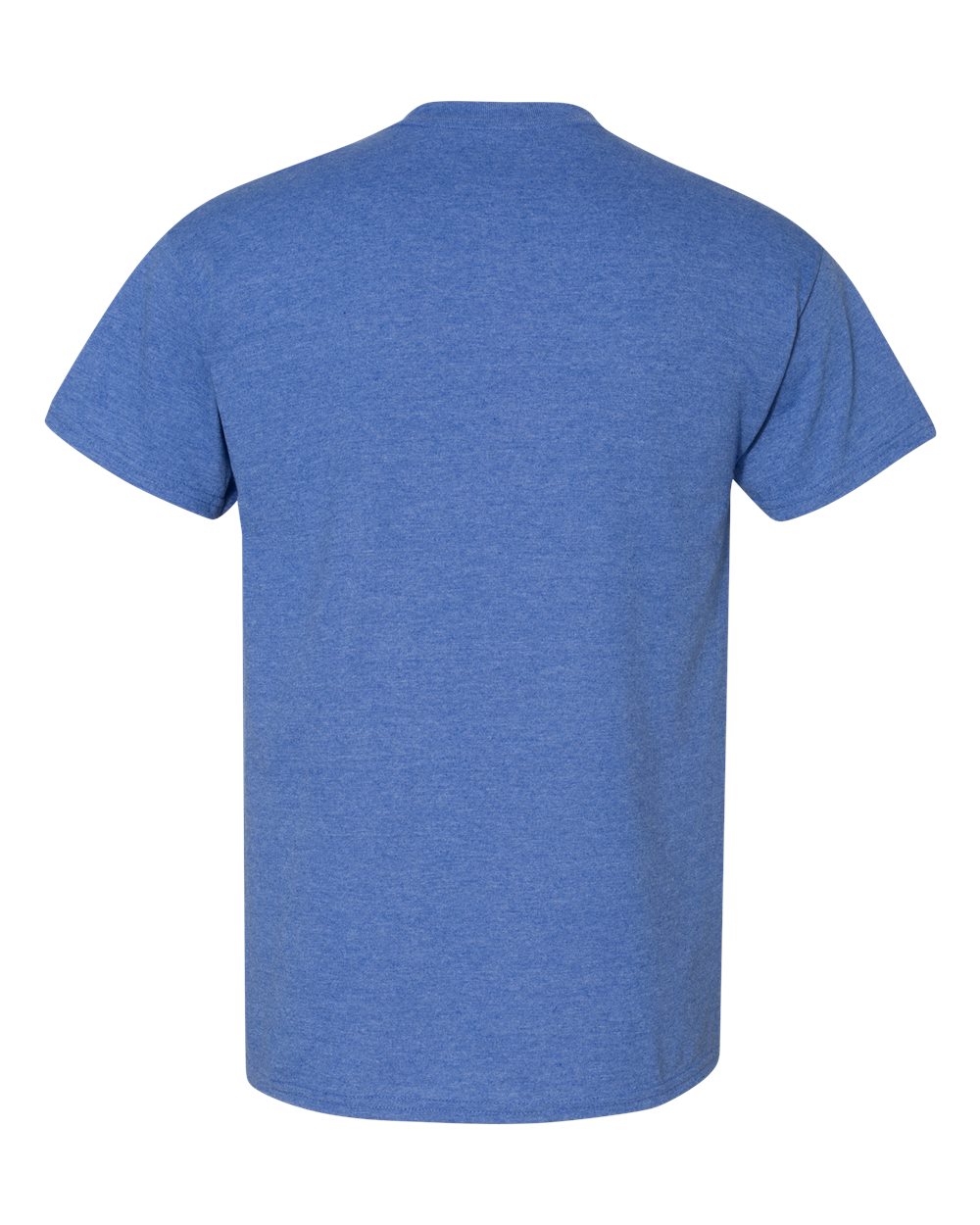 Bulk custom t-shirts in Heather Deep Royal, Gildan DryBlend 50/50 tee, flat back