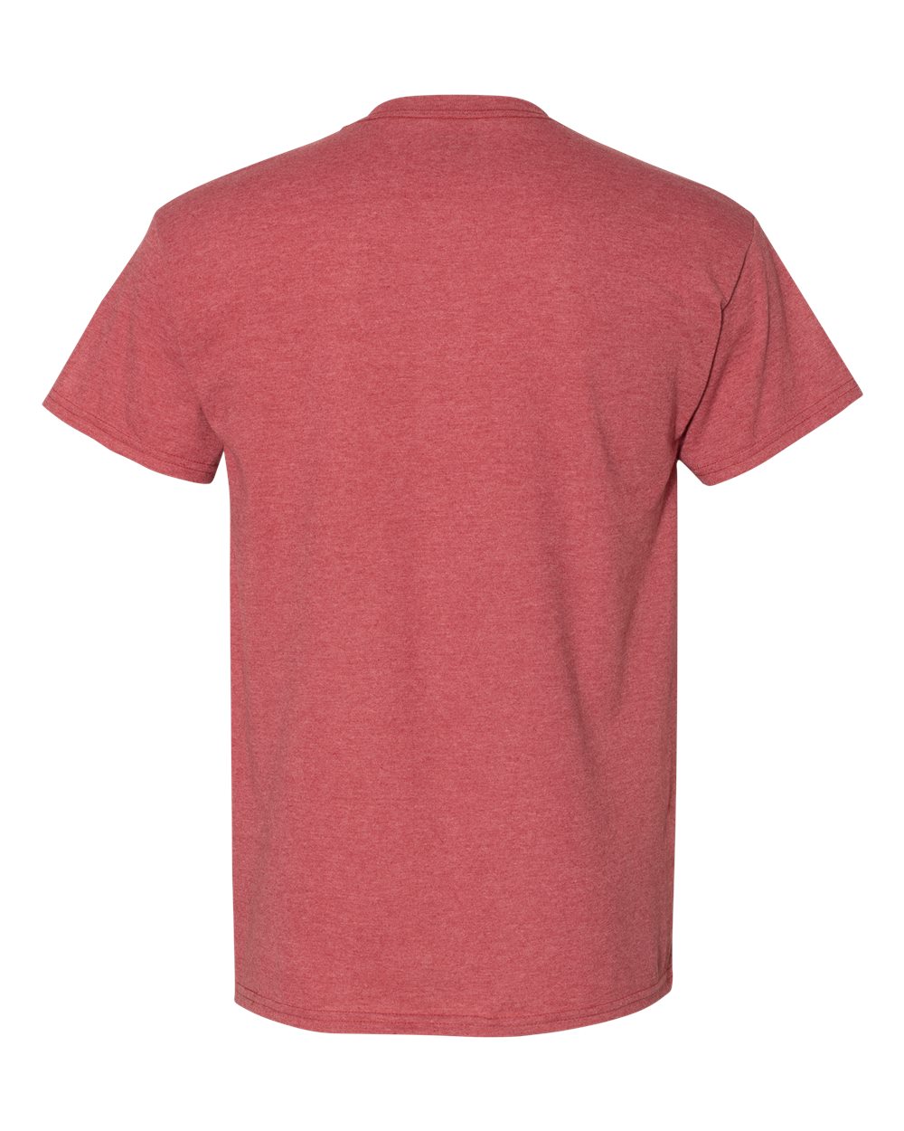 Bulk custom t-shirts in Heather Scarlet Red, Gildan DryBlend 50/50 tee, flat back