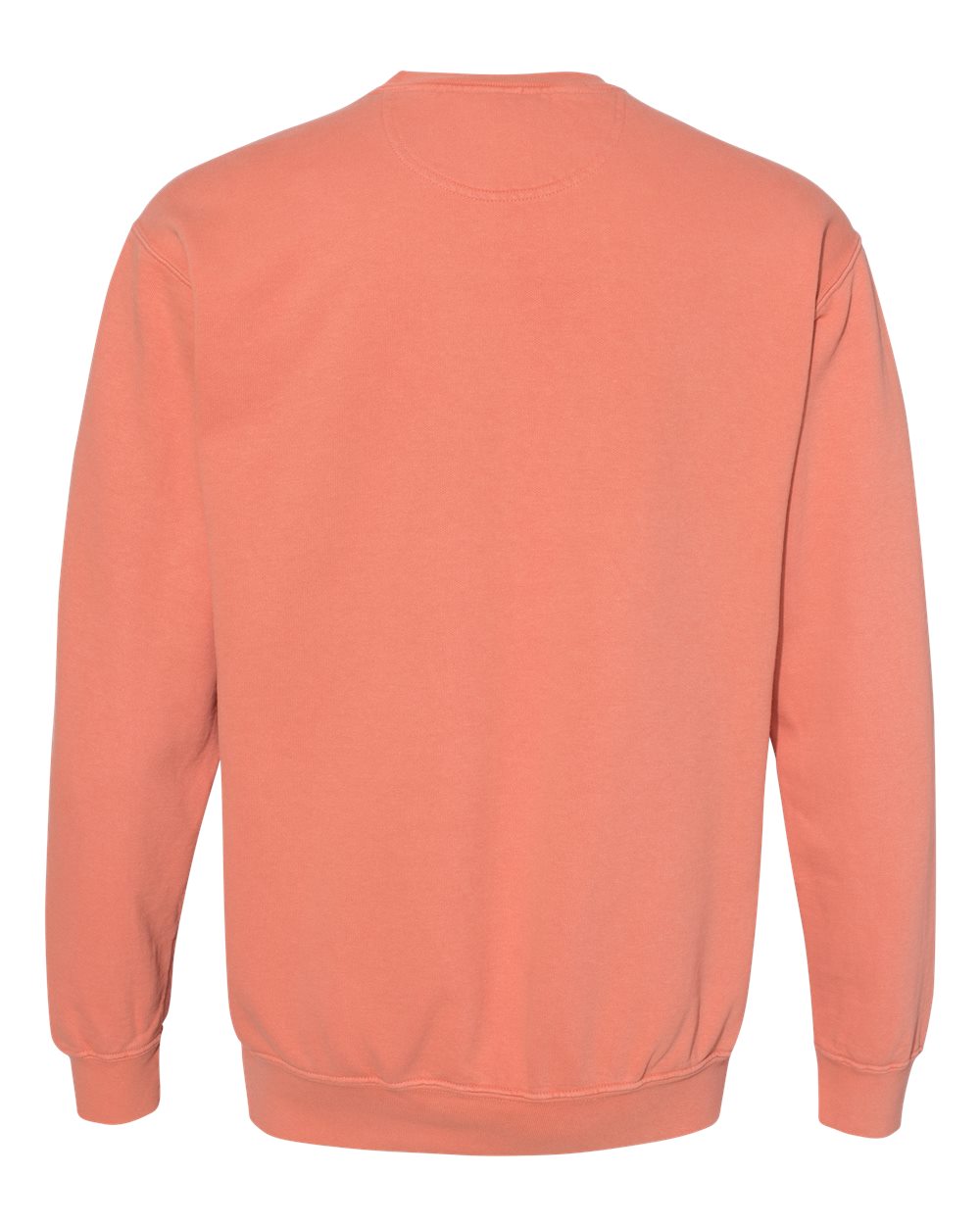Custom crewneck sweatshirts, Comfort Colors garment-dyed crewneck in Terracotta, back view
