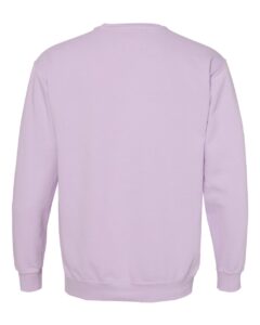 Custom crewneck sweatshirts, Comfort Colors garment-dyed crewneck in Orchid, back view