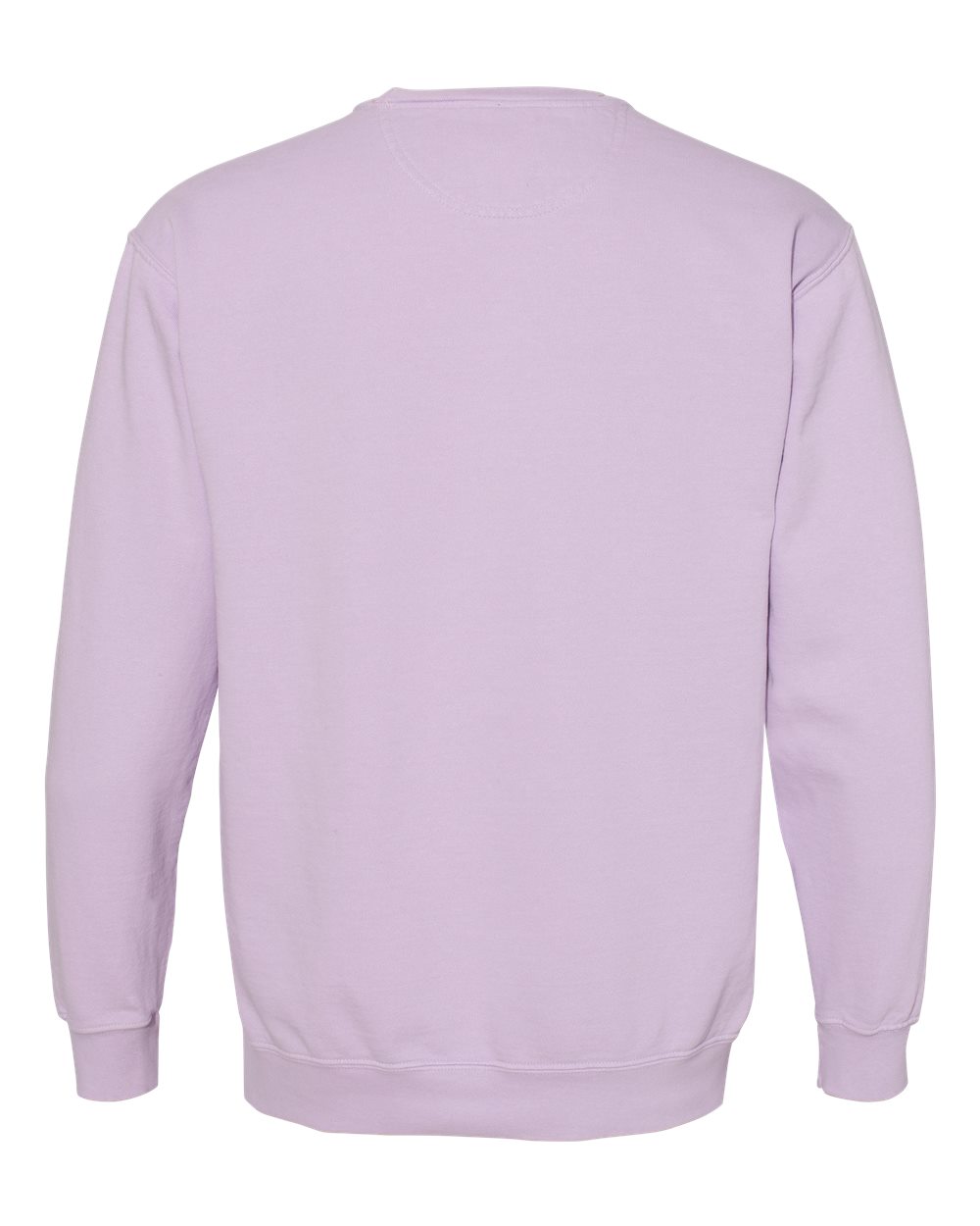 Custom crewneck sweatshirts, Comfort Colors garment-dyed crewneck in Orchid, back view