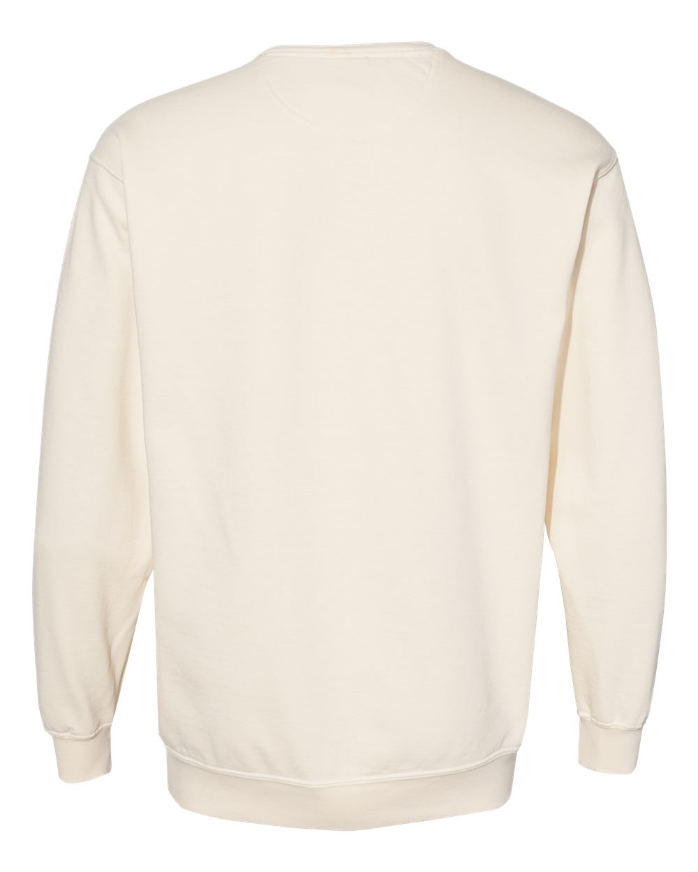 Custom crewneck sweatshirts, Comfort Colors garment-dyed crewneck in Ivory, back view