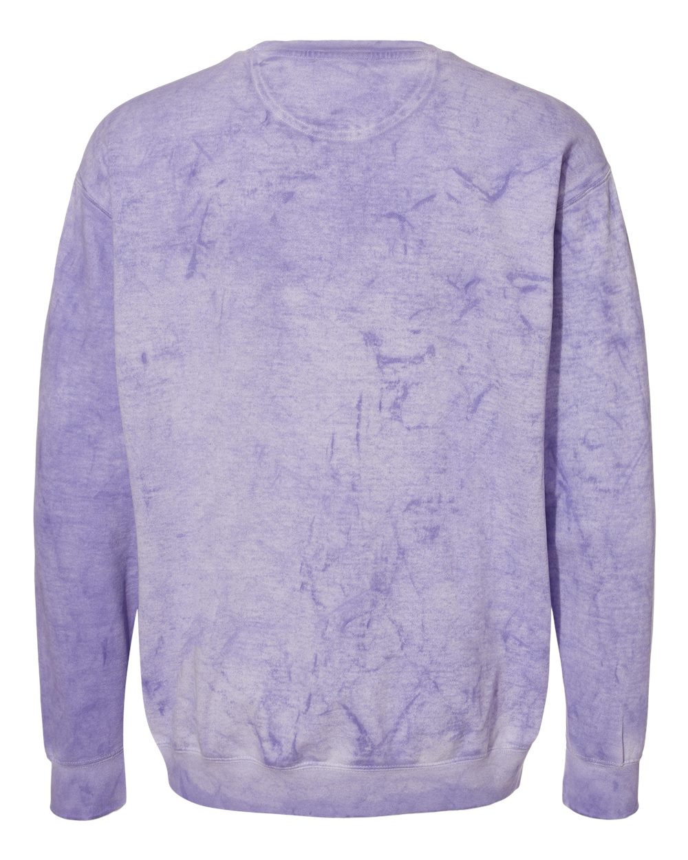 Custom crewneck sweatshirts in Colorblast Amethyst, Comfort Colors garment-dyed fleece, back