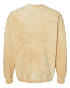 Custom crewneck sweatshirts in Colorblast Citrine, Comfort Colors garment-dyed fleece, back