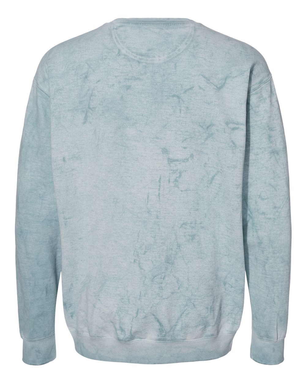Custom crewneck sweatshirts in Colorblast Ocean, Comfort Colors garment-dyed fleece, back