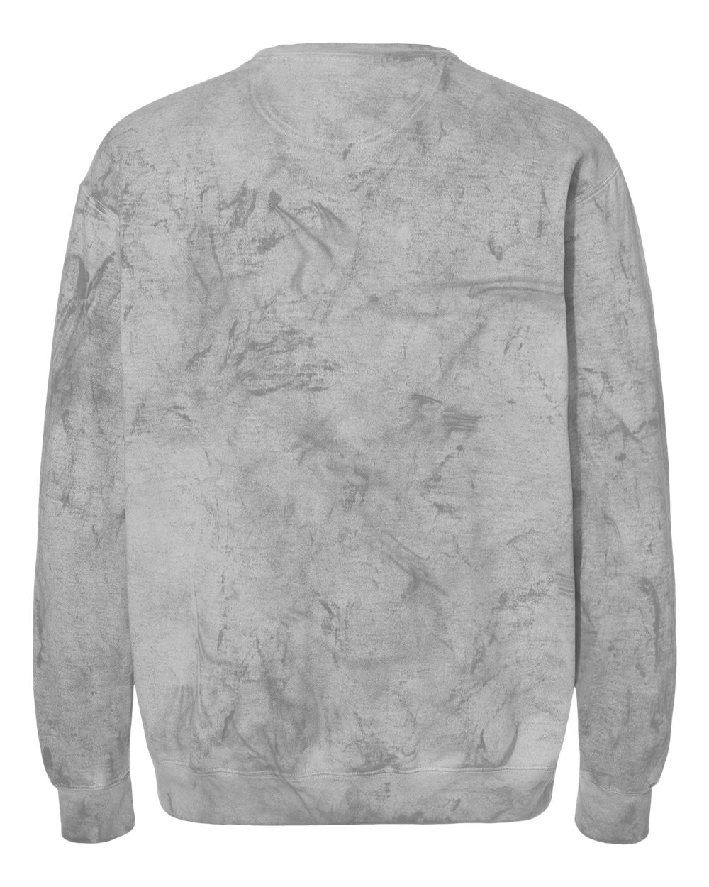 Custom crewneck sweatshirts in Colorblast Smoke, Comfort Colors garment-dyed fleece, back
