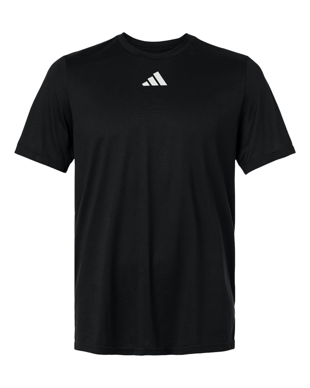 Custom Adidas shirts in Black, men's Pregame performance tee, flat front