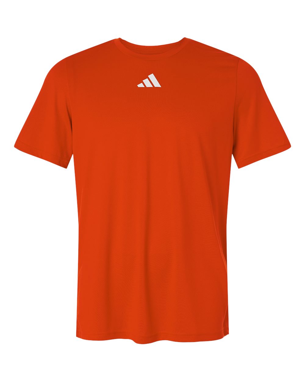 Custom Adidas shirts in Orange, men's Pregame performance tee, flat front