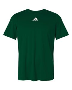 Custom Adidas shirts in Dark Green, men's Pregame performance tee, flat front