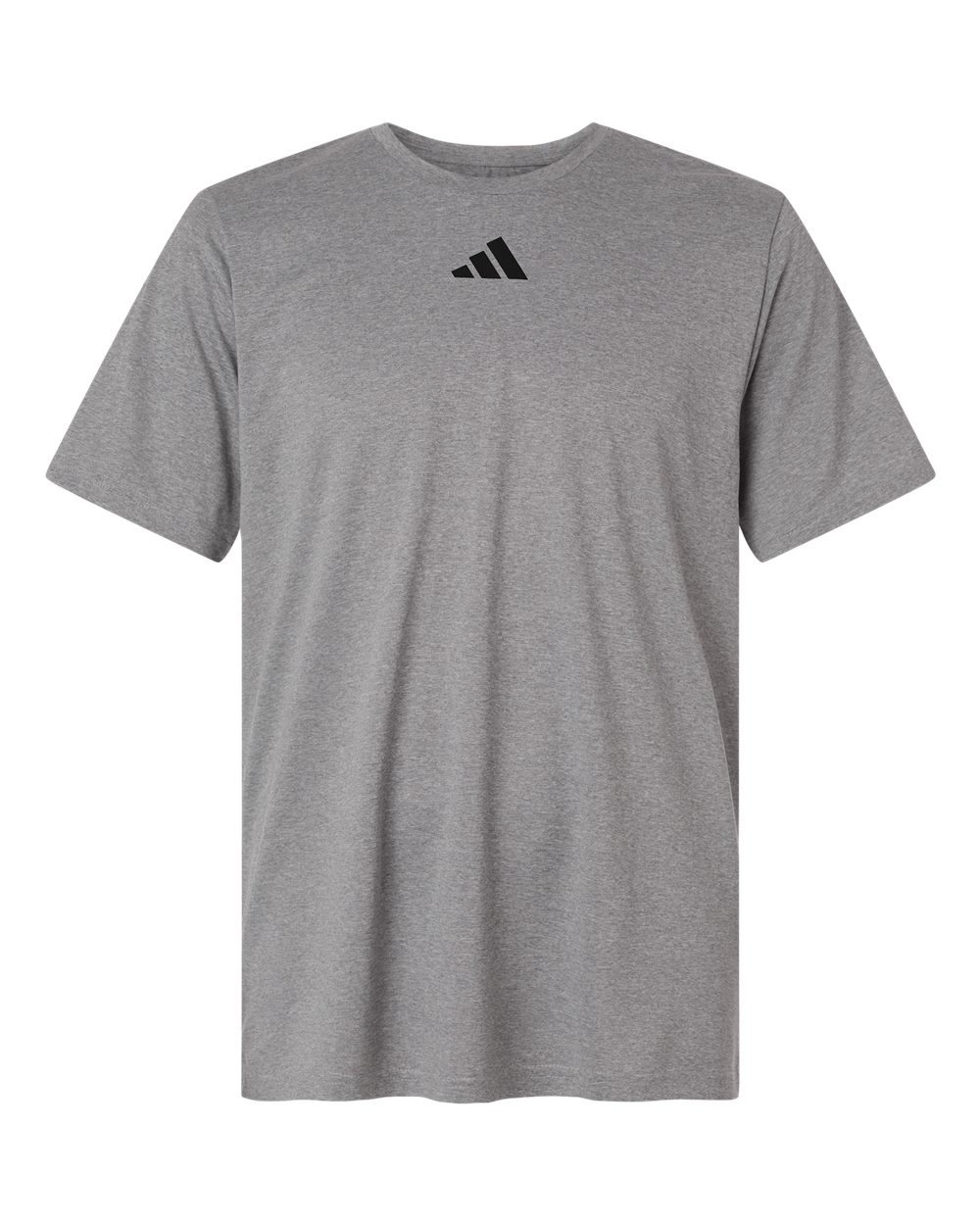 Custom Adidas shirts in Medium Grey Heather, men's Pregame performance tee, flat front