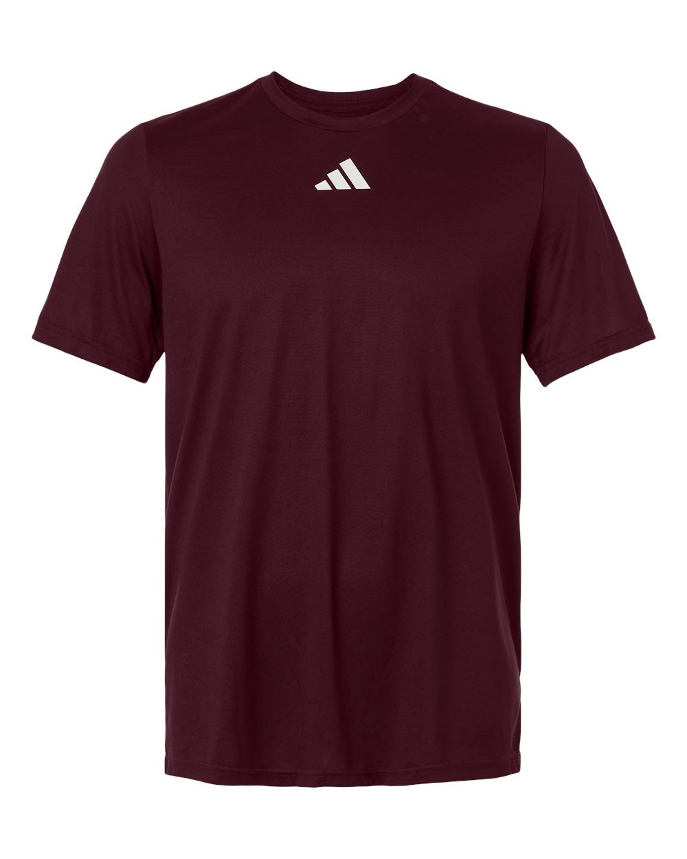 Custom Adidas shirts in Maroon, men's Pregame performance tee, flat front