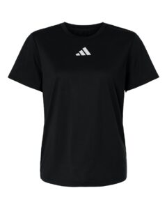 Custom Adidas shirts for women in Black, Pregame performance tee, flat front