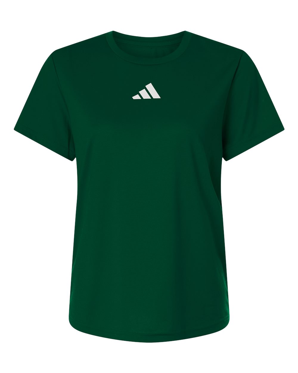 Custom Adidas shirts for women in Dark Green, Pregame performance tee, flat front