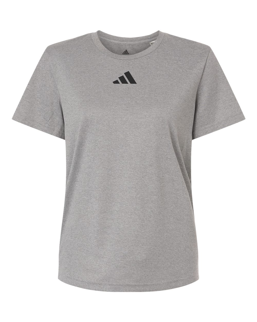 Custom Adidas shirts for women in Medium Grey Heather, Pregame performance tee, flat front
